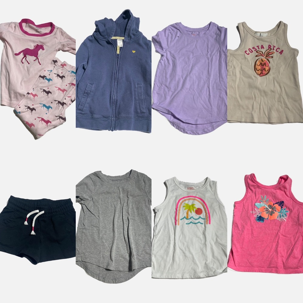 Mixed Brand Clothing Lot Girls Size 5/T 8pc Blue Pink Purple Casual Cat Jack